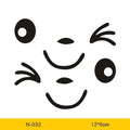 Pair of reflective cartoon eye car stickers with strong adhesion backing for mirror decoration.