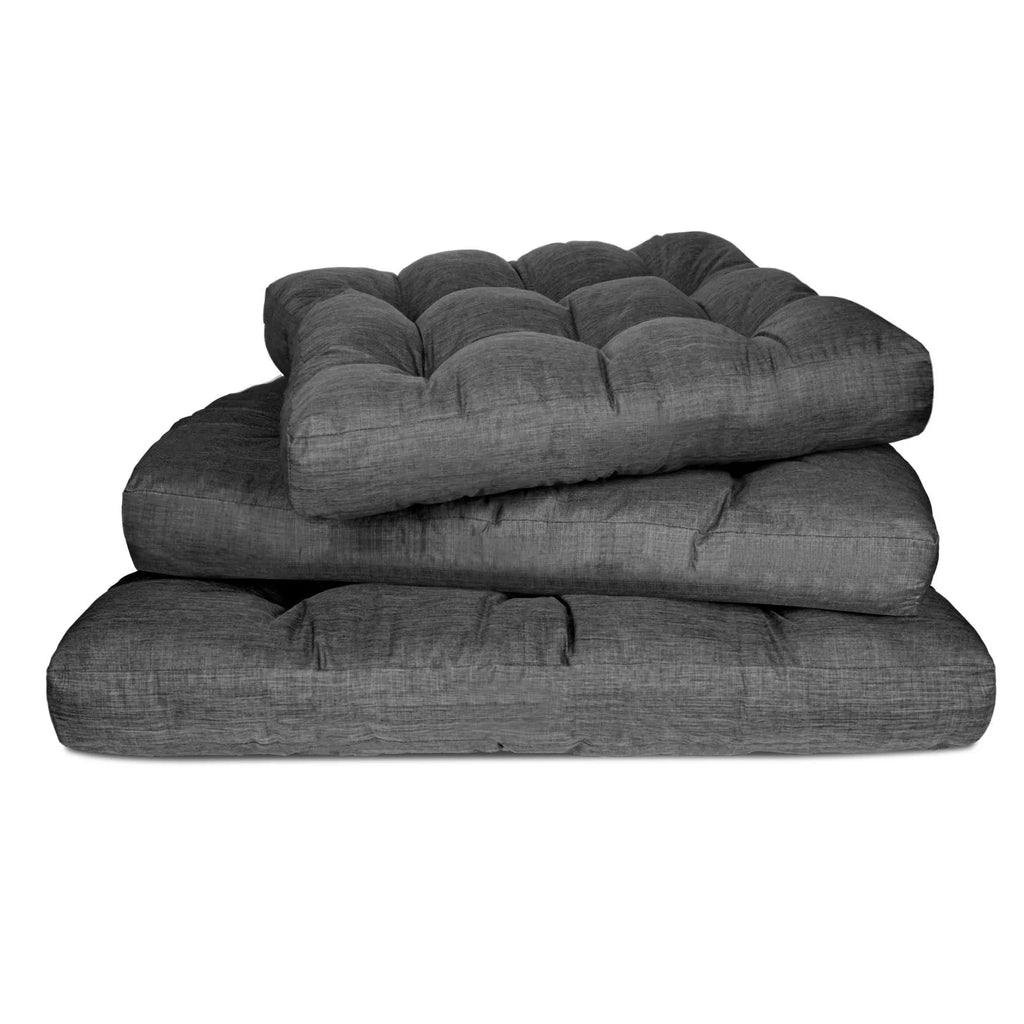 Thick gray polyester kennel nest dog bed for large dogs, 98x77x12cm, on floor