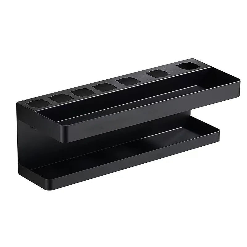White double-layer aluminium punch-free bathroom storage rack for Marcel Waver curlers.