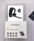 Black over-ear car Bluetooth headset with power display and multi-point connection, V8 bare metal style variant