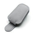 Car sunglasses holder with clip for sun visor mounting in PU leather