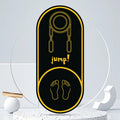 A black faux leather yoga mat showing its textured non-slip surface and 6mm thickness edge.