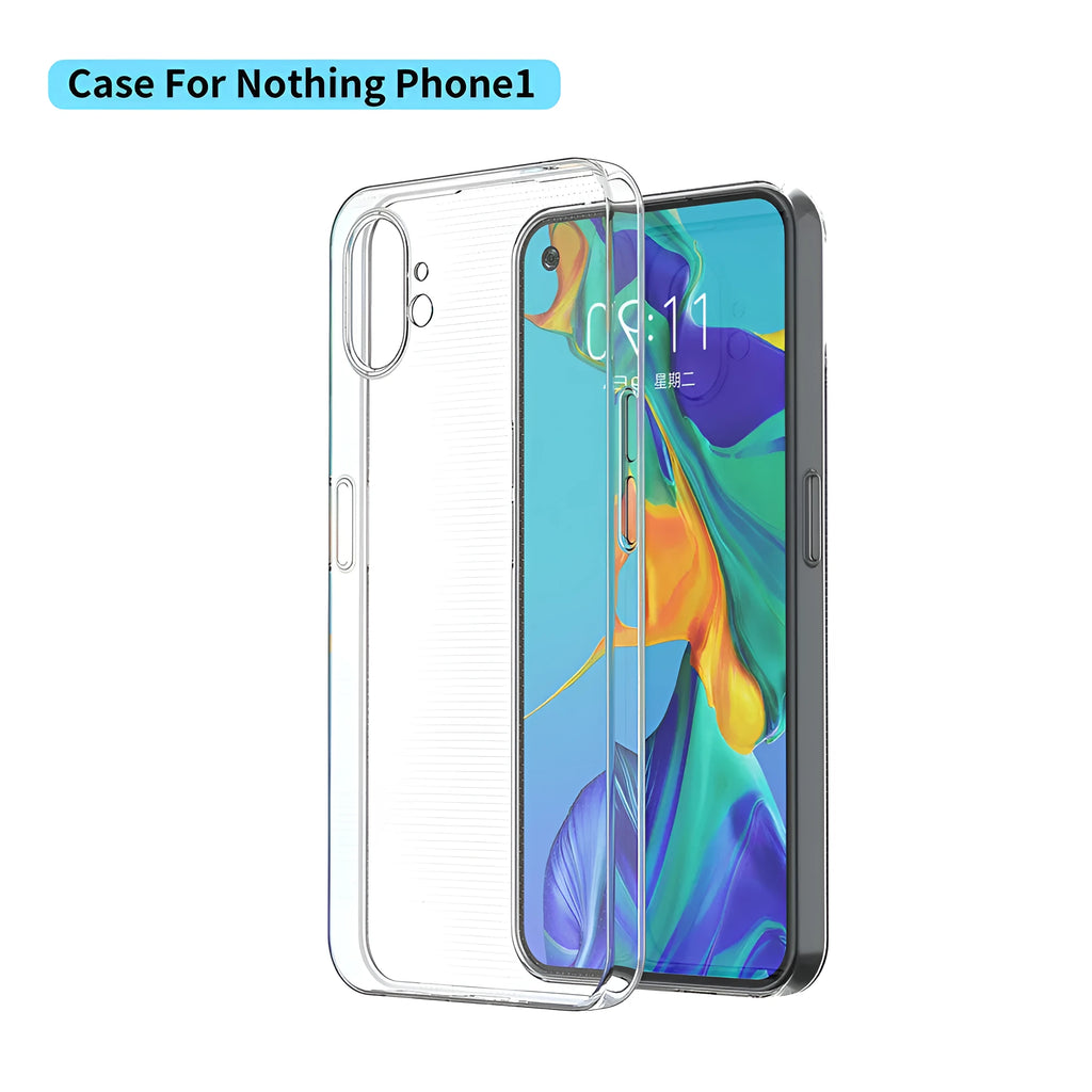 Ultra-thin transparent TPU phone case for Nothing Phone 2A, 2, and 1, slim back cover
