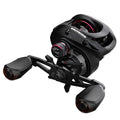 Drip wheel fishing reel showing left and right hand wheel configurations with rocking wheel line mechanism