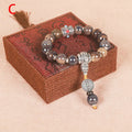 Men's gradient ceramic chain bracelet with coloured yonghe blessing craft beads and polished 12-13mm coloured glaze components