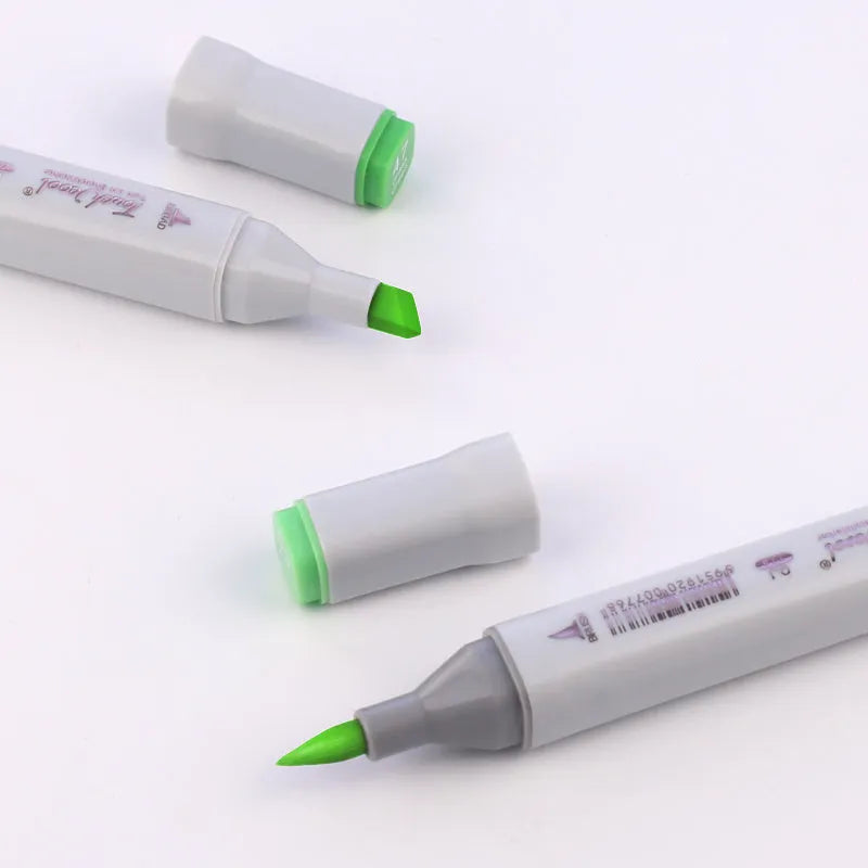 48-colour oily soft-tip marker set with square rods, round and oblique heads for student artwork
