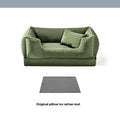 Waterproof dog kennel with removable washable sponge insole liner in dark green colour