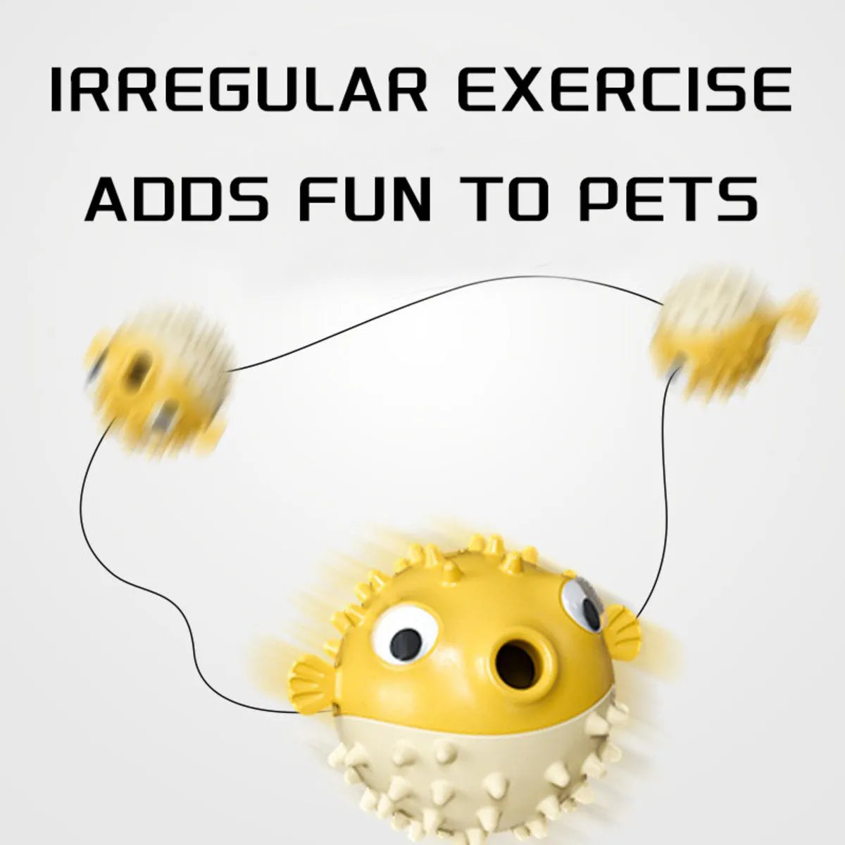 A yellow, fish-shaped durable dog chew toy with a textured surface and built-in squeaker.