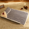 Thickened green sleeping cushion with rabbit hair and sponge padding on a chair