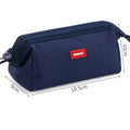 Oxford cloth canvas pencil case with double zipper closure in large capacity design for stationery storage