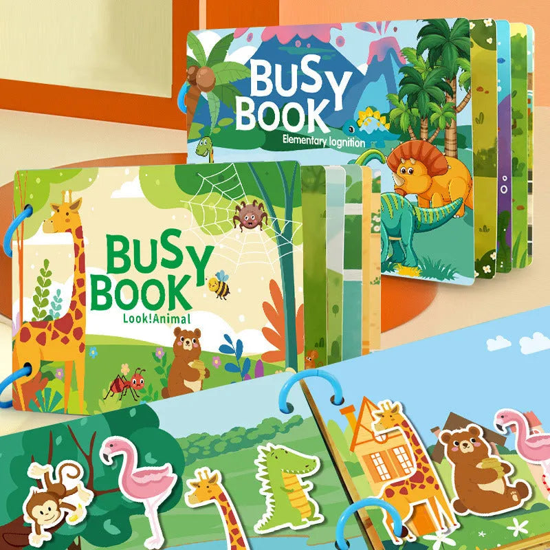 Educational paper toy book for children aged 3-6 with animal version design