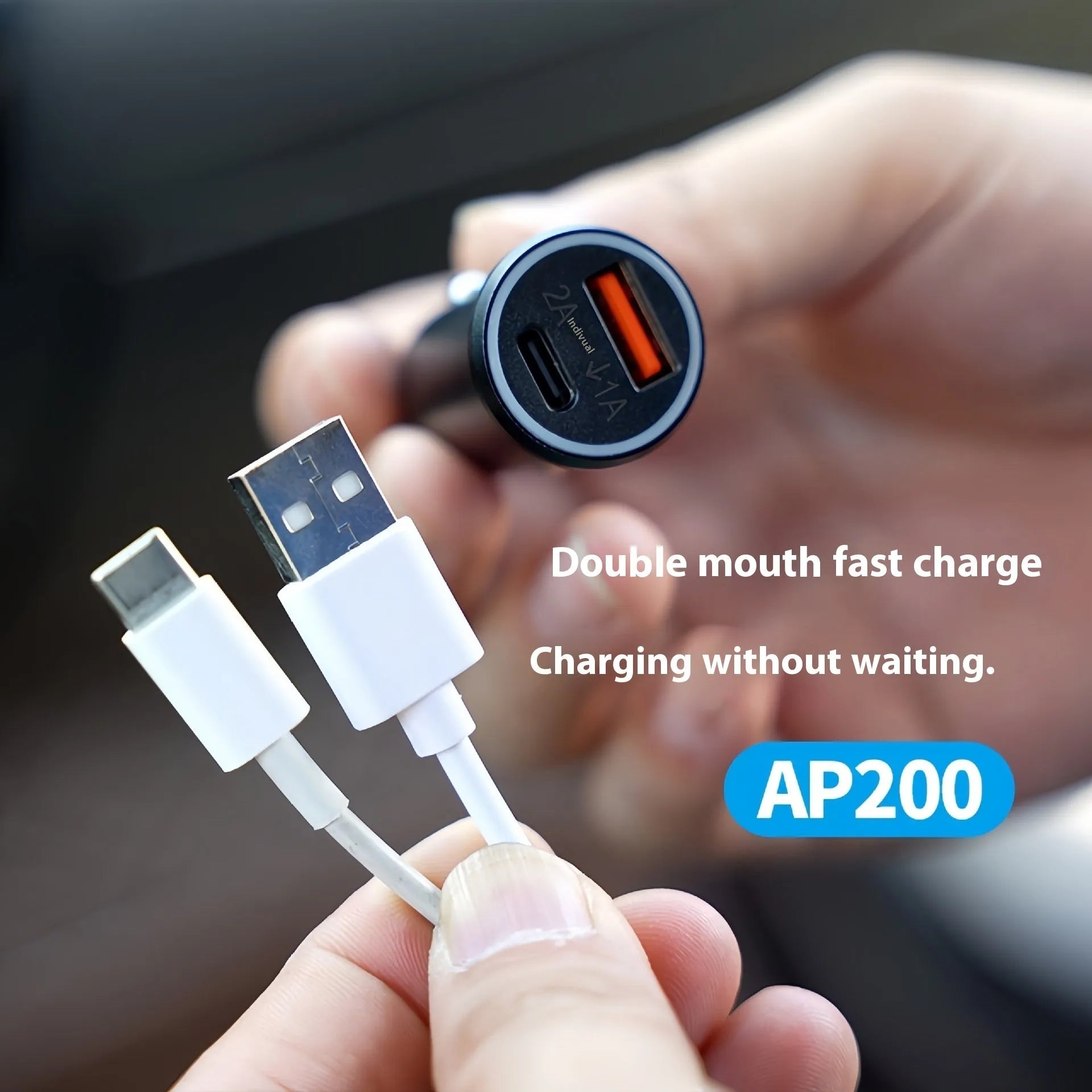 Black ABS car charger locator with integrated GPS for vehicle tracking, plugged into a 12V car socket.