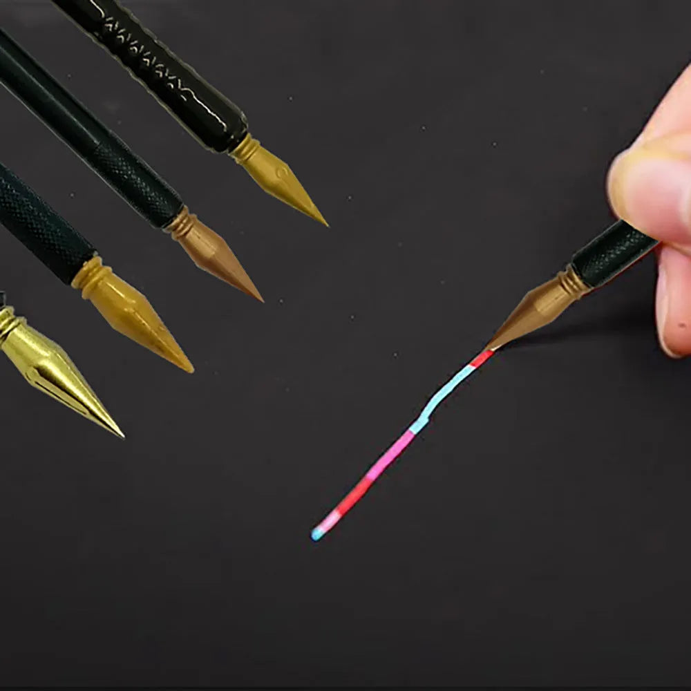 A white PS plastic scratch art pen for children's drawing and colouring on scratch paper.