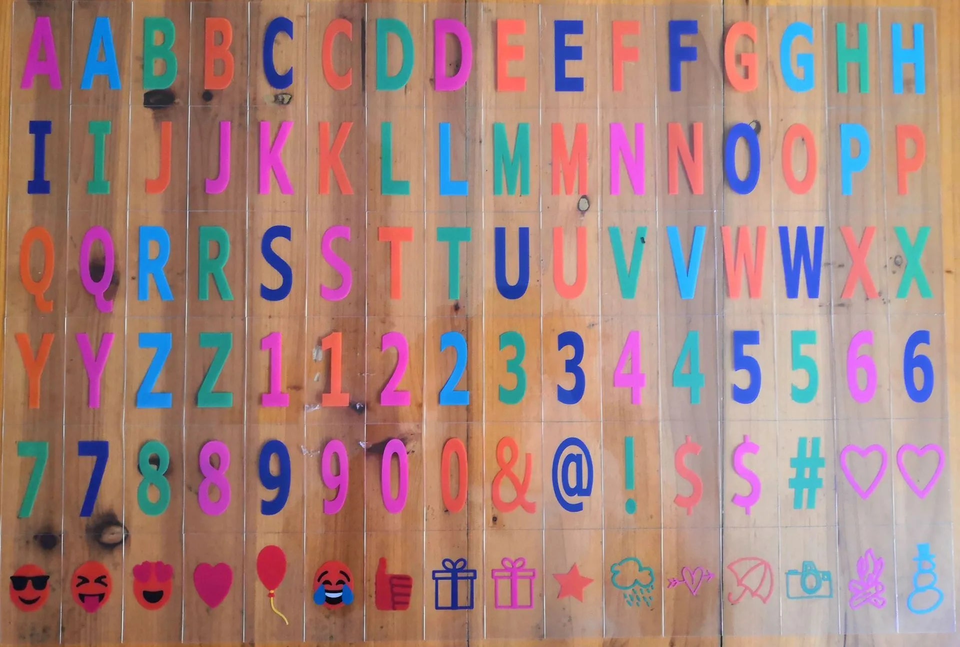 LED letter light box with PVC shell, 300x220mm size, showing custom letter arrangement for decoration