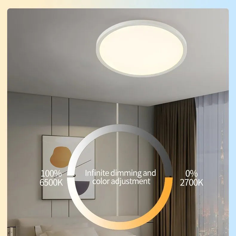 24W round LED ceiling light with RGB backlight remote control white frame flush mount 29cm diameter