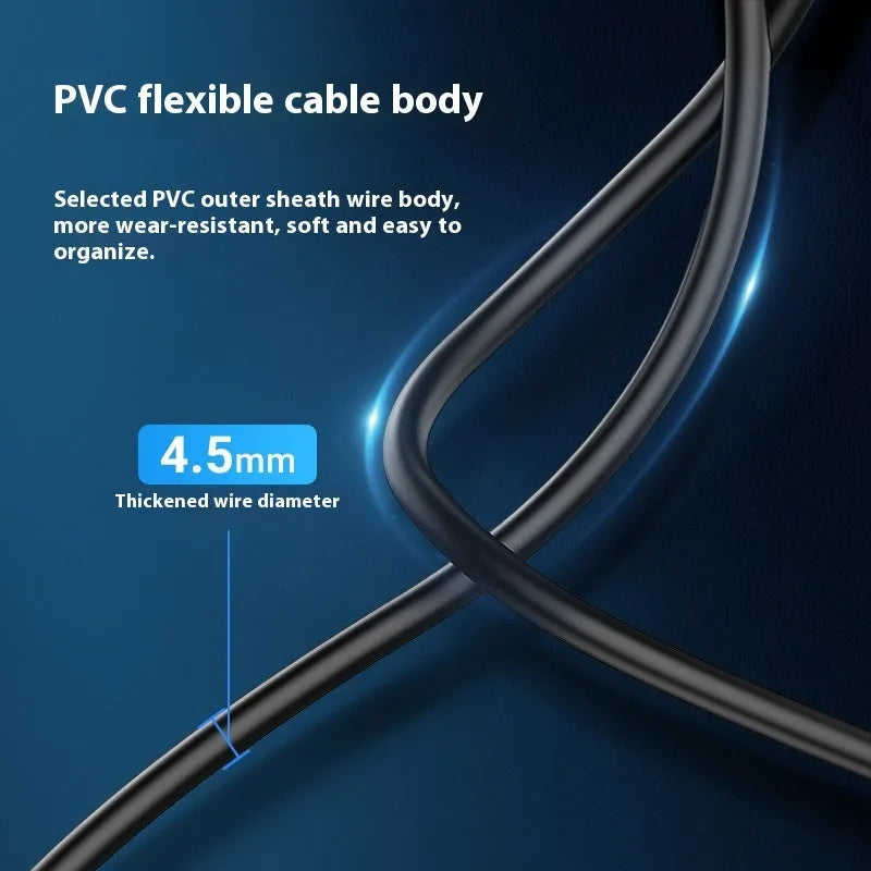 Black USB A male to AM extension cable with straight connectors on a white background.