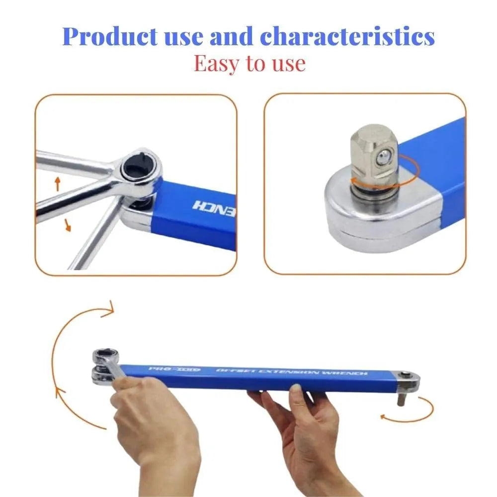 Multi-function lengthened stainless steel wrench set 4 pieces with ratchet handle for machine and car repair