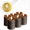 Black S6 LED electronic pillar candle measuring 5cm wide by 7cm tall.