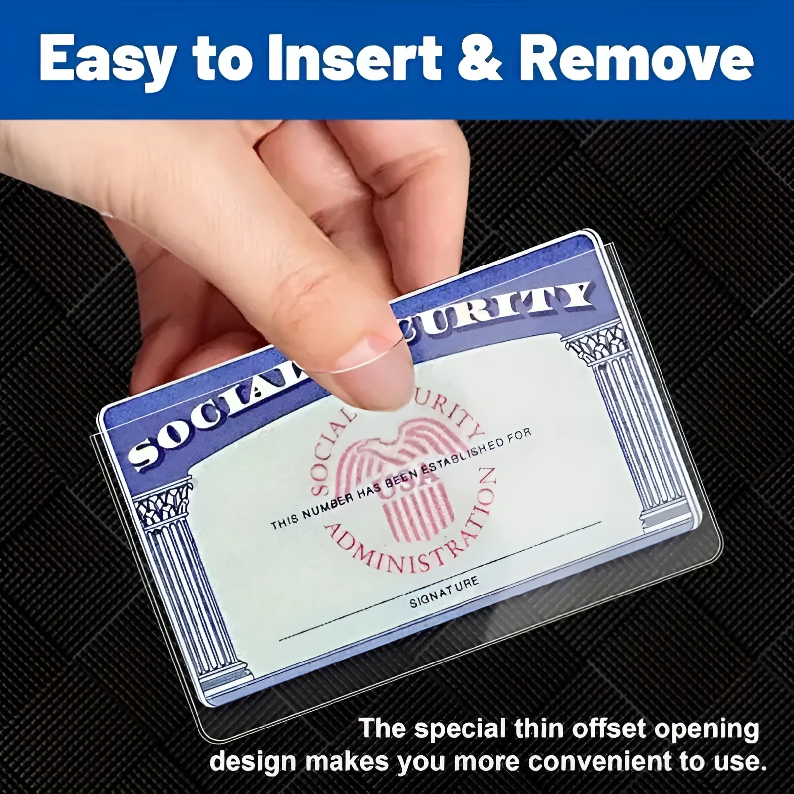 Transparent PVC waterproof ID card holder for social security cards and bus passes