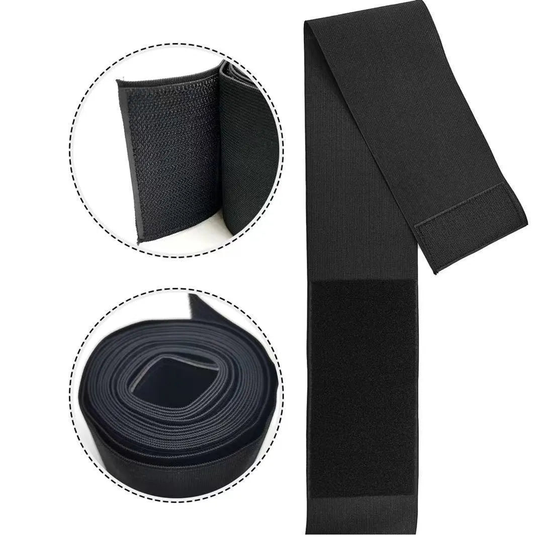 Waist training device yoga body sculpting restraint belt in black polyester