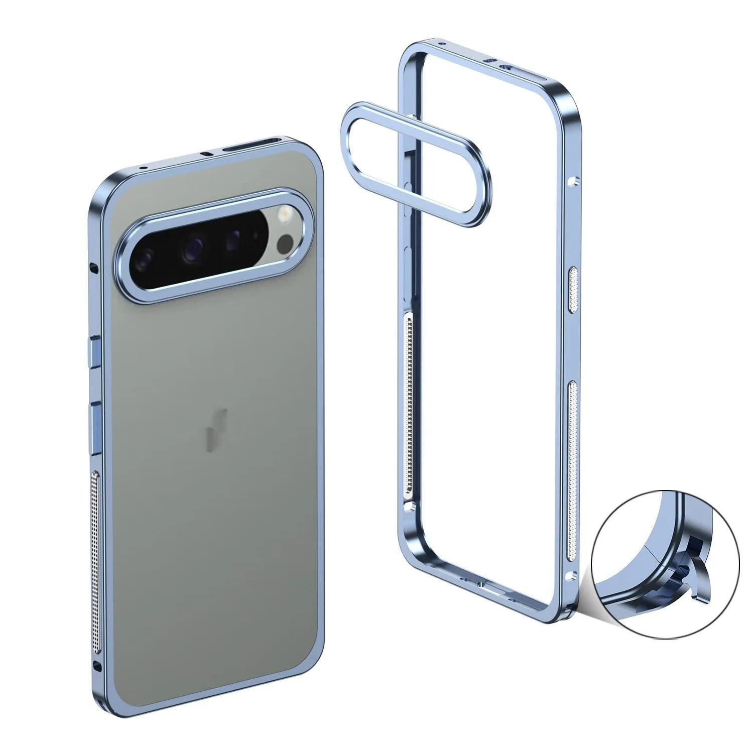 Aluminium alloy heat dissipation phone case for Google Pixel 9 Pro XL with bracket and half-pack design