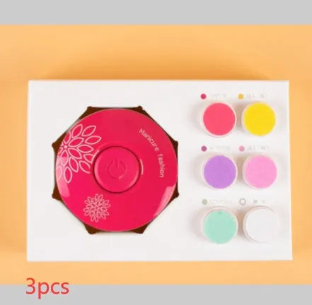 Red baby electric nail polisher with multiple grinding heads for newborn care