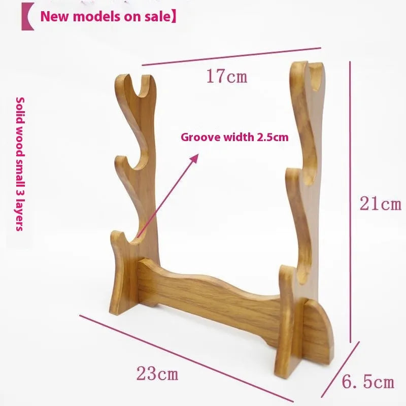 Handmade Chinese style wooden bracket shelf with multiple display layers in wooden construction