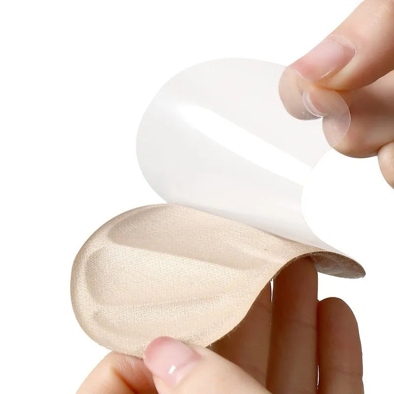 Three pairs of camel coloured anti-slip heel cushion pads for women's shoes