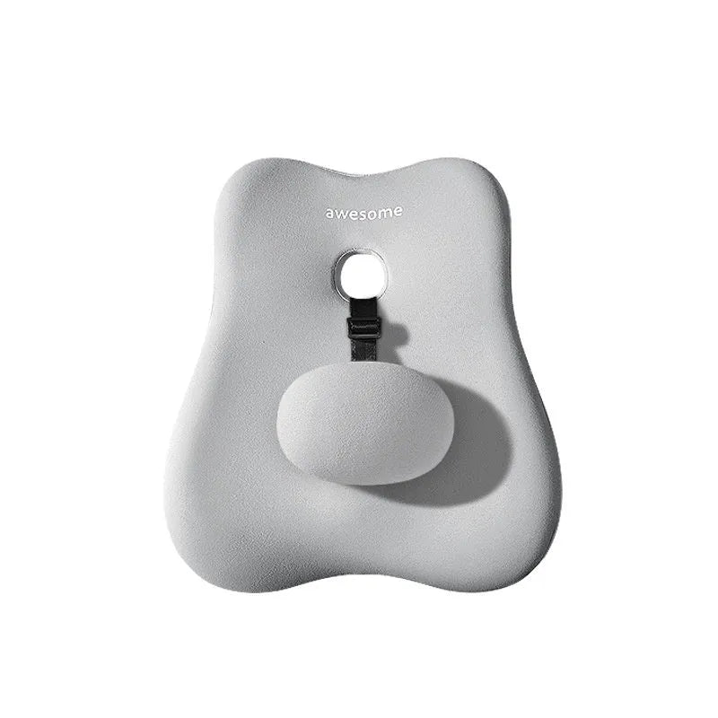 Car lumbar support pillow in black with memory foam filling for driving comfort