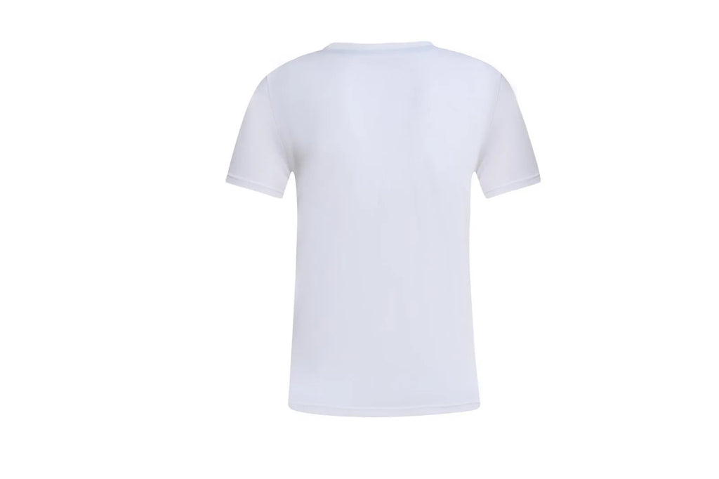 White cotton t-shirt overalls with round neck and short sleeves in loose fit