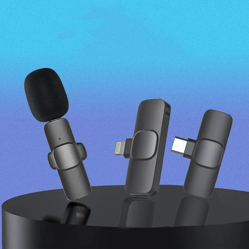 Wireless lavalier noise reduction microphone with 2.4GHz Bluetooth and rechargeable battery