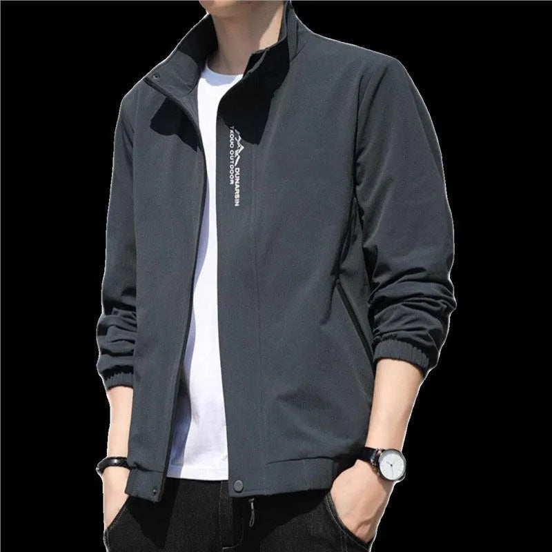 Men's stand collar long sleeve casual sports coat in various colours