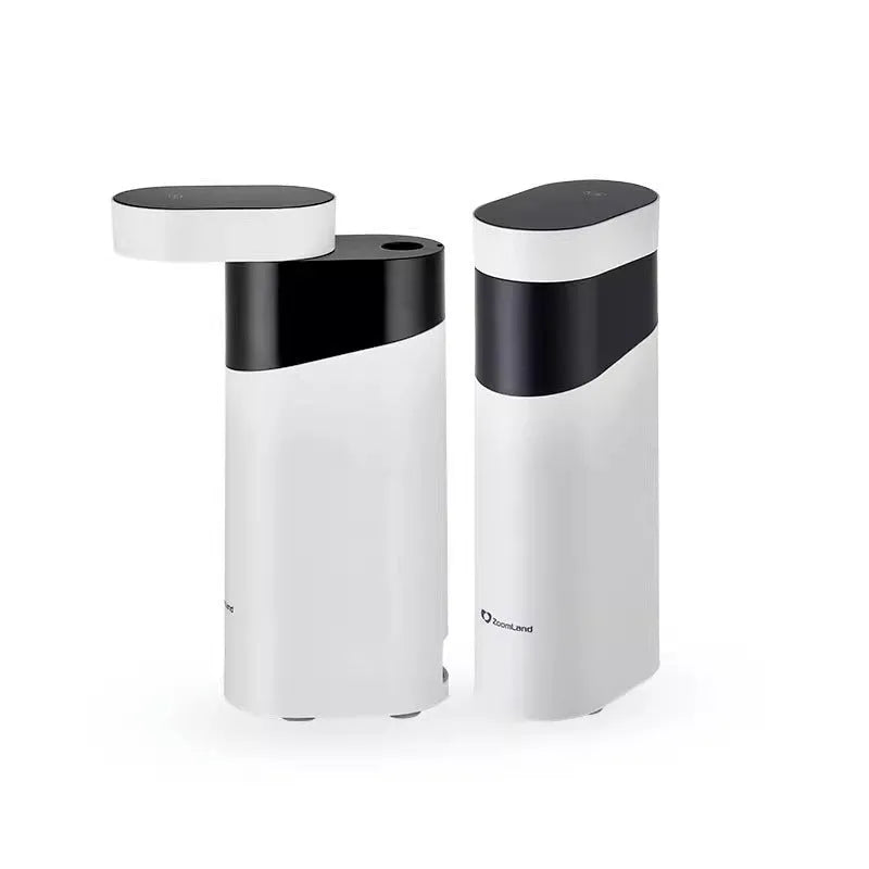 Black or green compact desktop instant water dispenser with digital display and water tank.