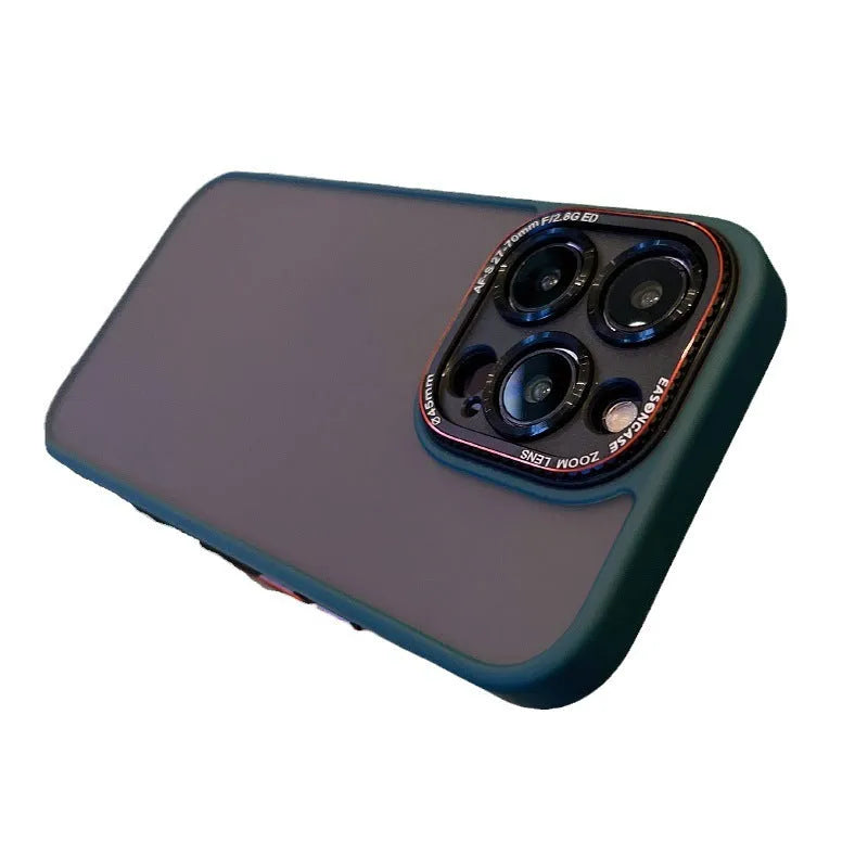 Frosted TPU PC phone case for iPhone 15, black colour, textured back