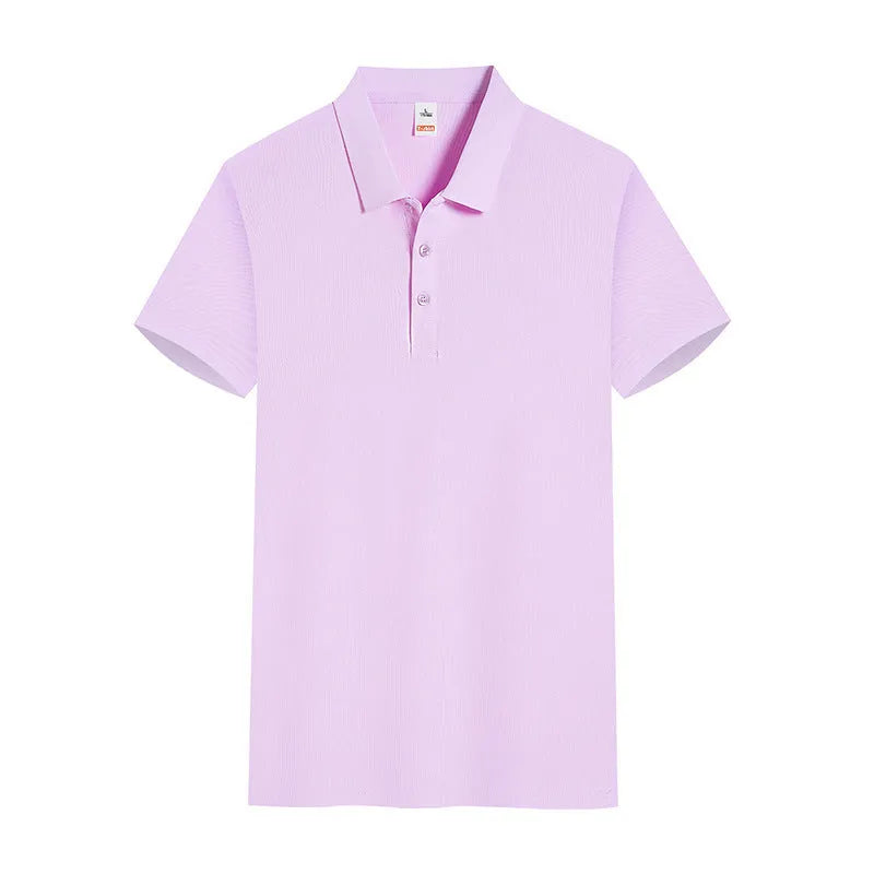 Summer cotton work pullover in light purple colour showing short sleeve design