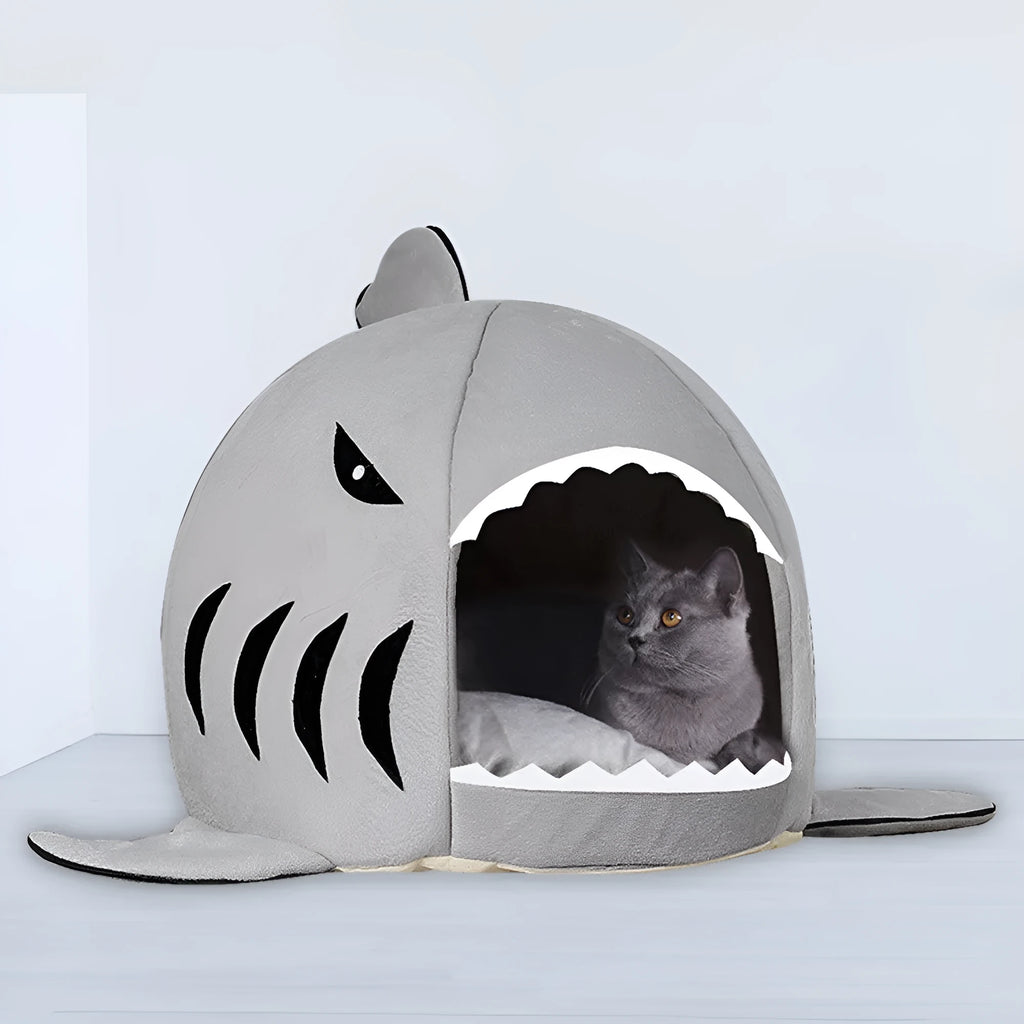 Grey cotton dog house winter warm pet bed cushion with soft sleeping area