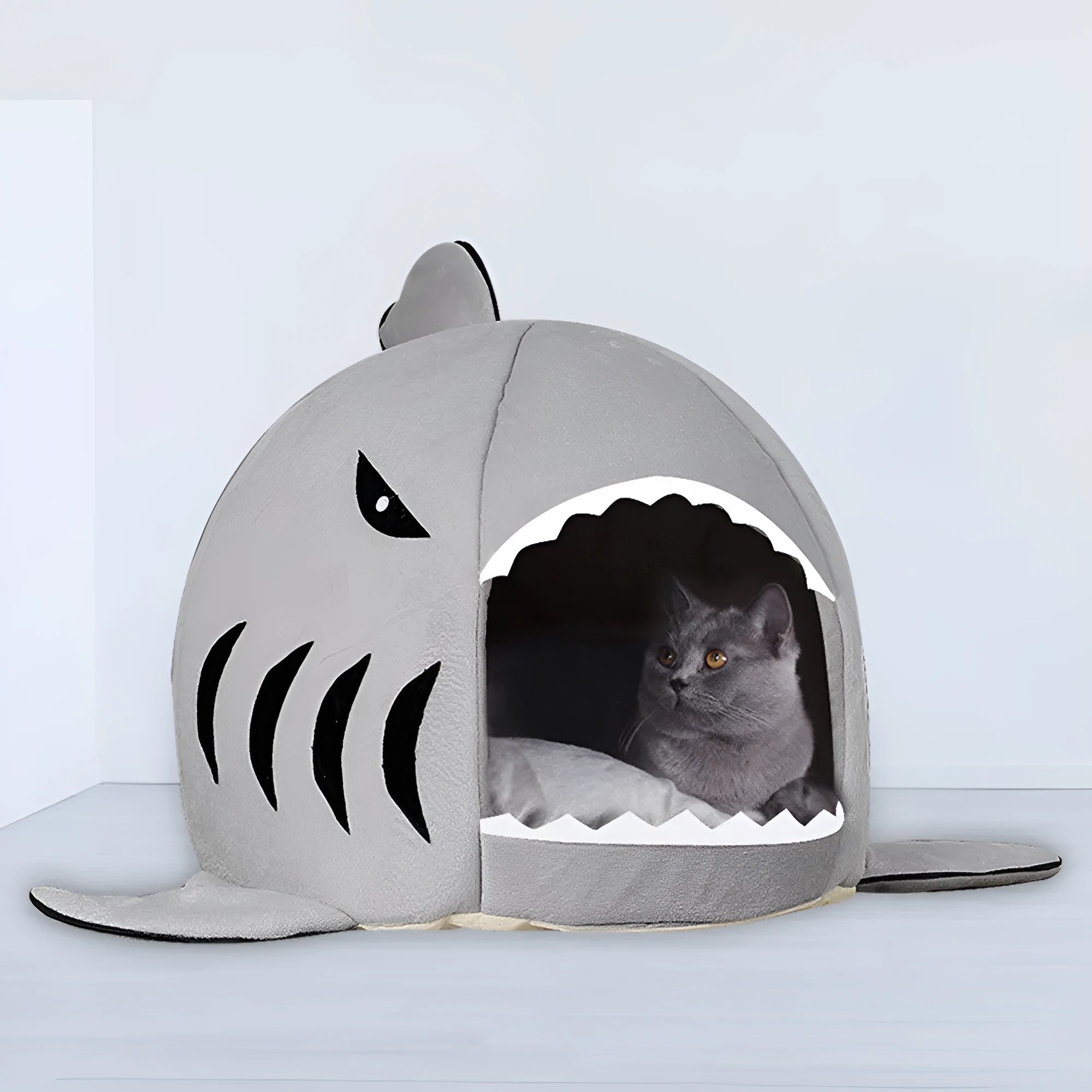 Grey cotton dog house winter warm pet bed cushion with soft sleeping area