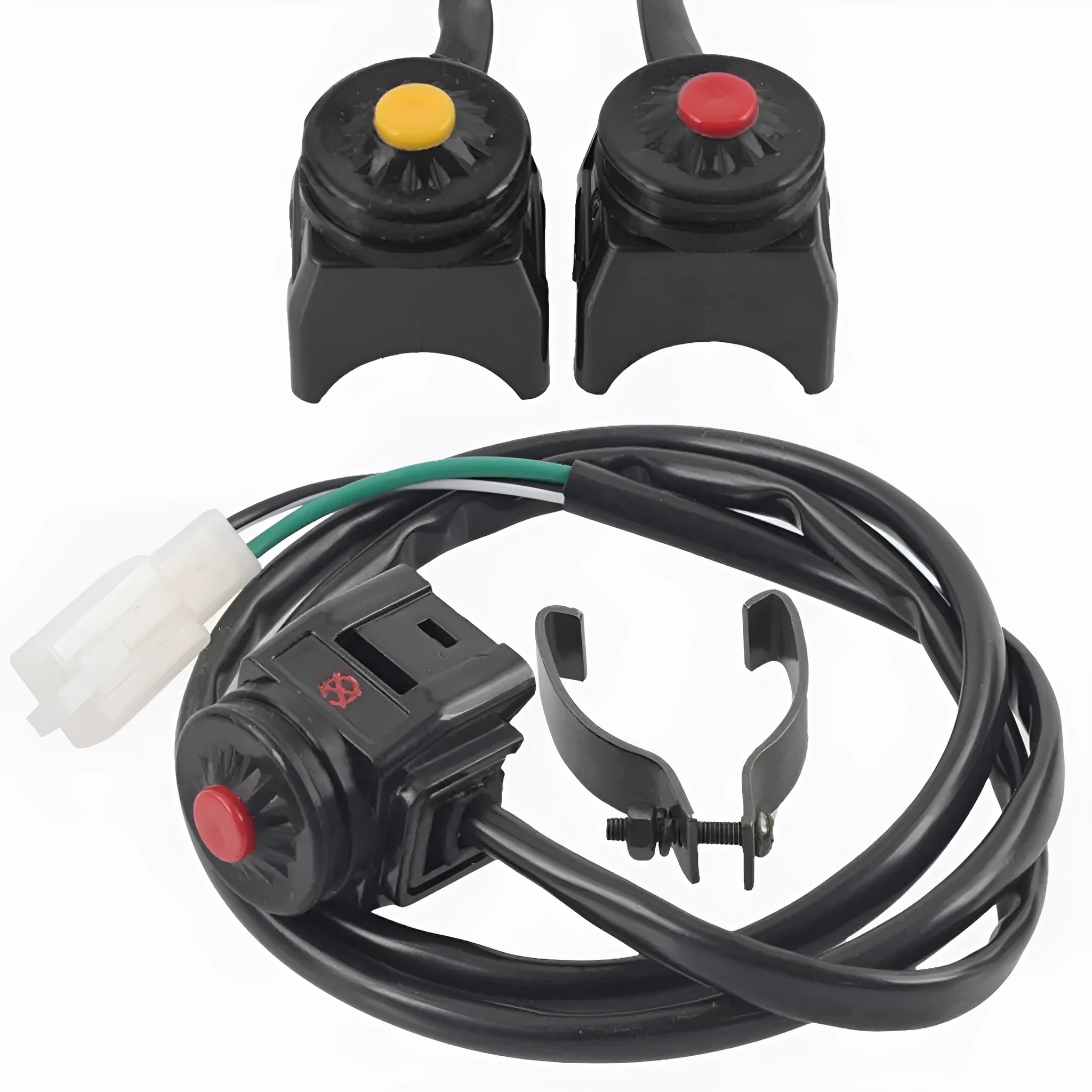60mm motorcycle four-wheel ATV ignition point button start close switch in red and yellow