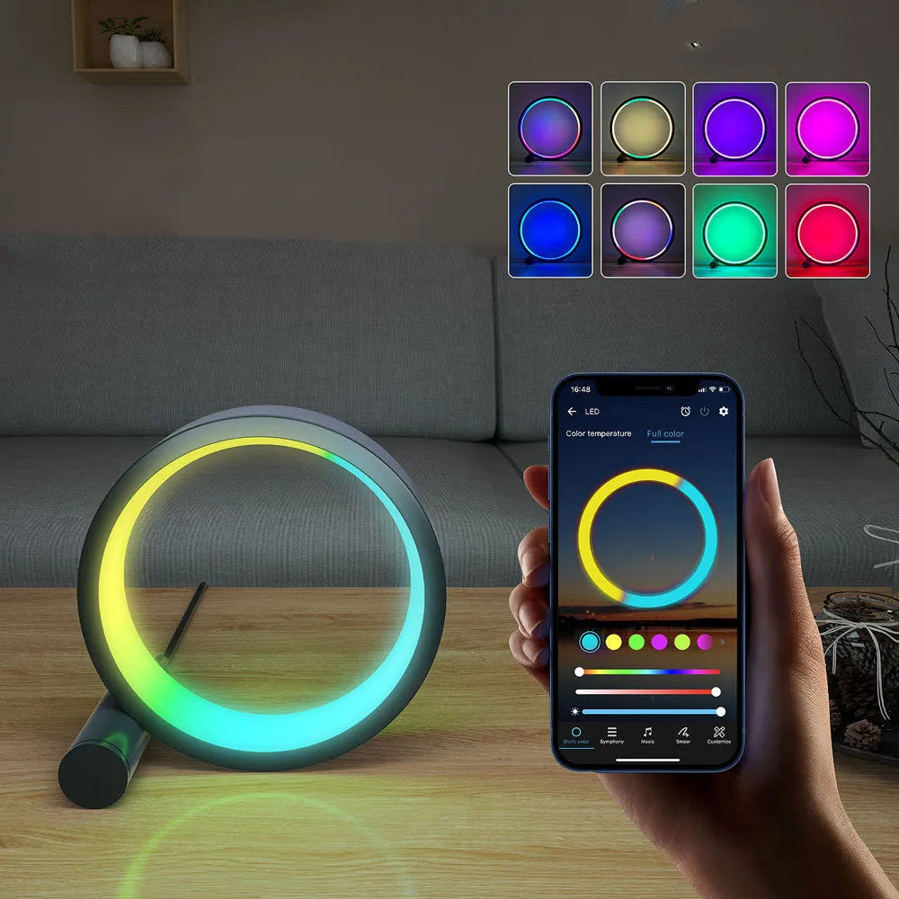 Aluminium alloy smart LED night light with music rhythm induction in 6-inch or 10-inch sizes