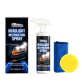 120ml bottle of HOMONTH headlight restoration spray with sponge and towel for car lens care