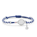 Copper woven wristband with retro blue and white rope, dream catcher and eight-pointed star geometric design