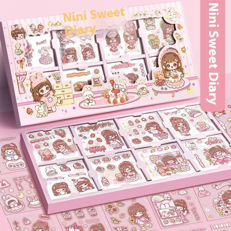 Children's sticker collection notebook with five cute theme packs for creative organisation
