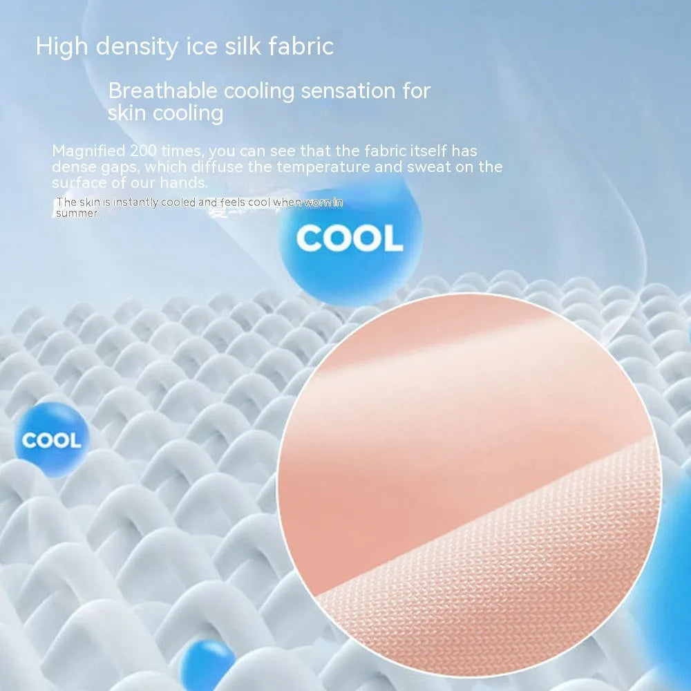 Women's UPF50+ ice silk sunscreen gloves in multiple colour options including splicing patterns