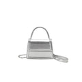 Retro black PU leather crossbody bag with square shape and sewing line details.