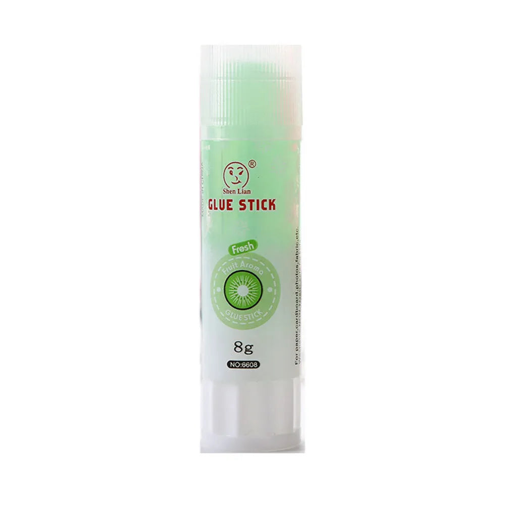Jelly colour solid glue with fruit fragrance measuring 8.5cm by 2cm for student projects