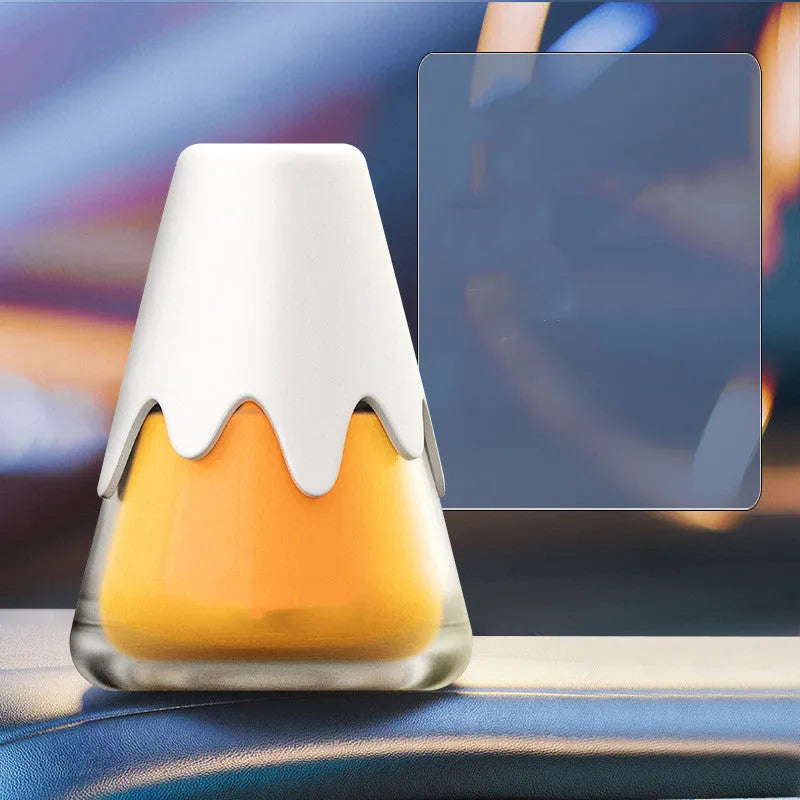 Car mounted snow mountain aroma fragrance cream in glass and paste construction with four scent options