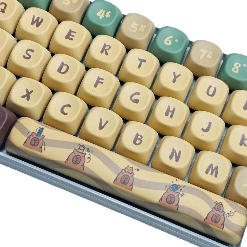 Capabala 130-key ABS mechanical keyboard keycap set shown in Girl MOA style, arranged for a full keyboard layout.