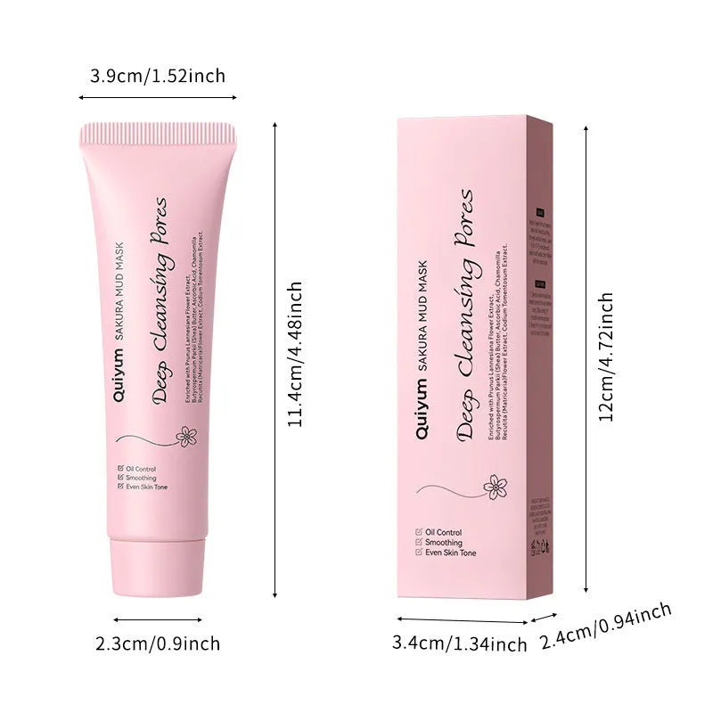 30g jar of cherry blossom mud mask for facial cleansing and moisturising