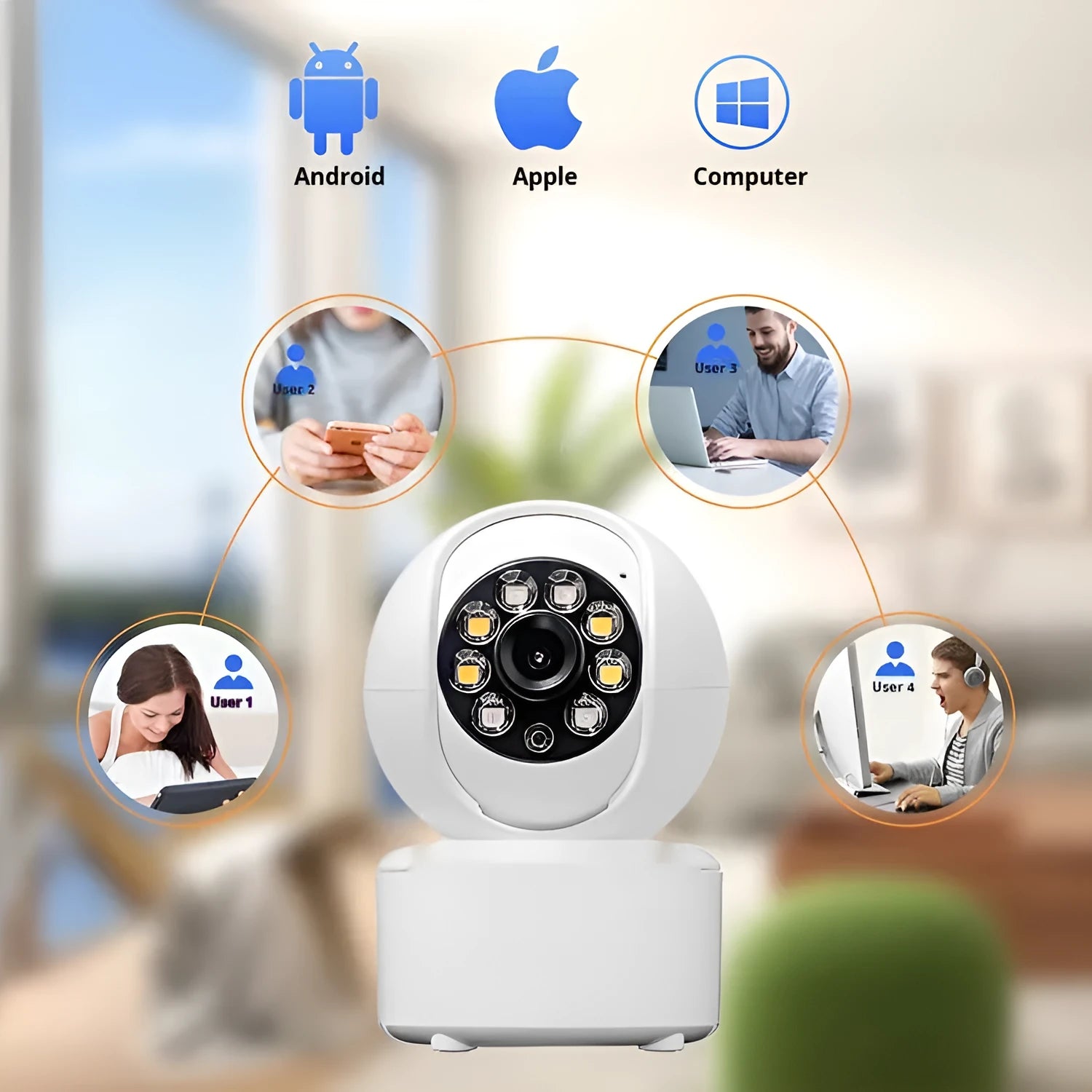 1080p Bluetooth monitoring HD home dual-light panorama camera with ceiling mounted bracket