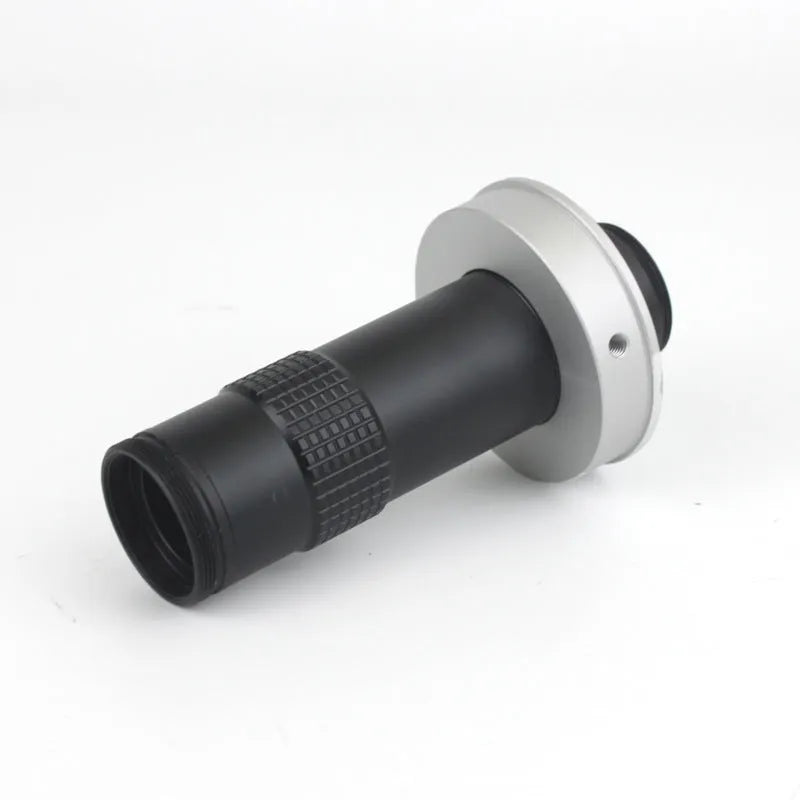 Black industrial camera monocular lens measuring 30mm diameter by 84mm length with 130 times magnification